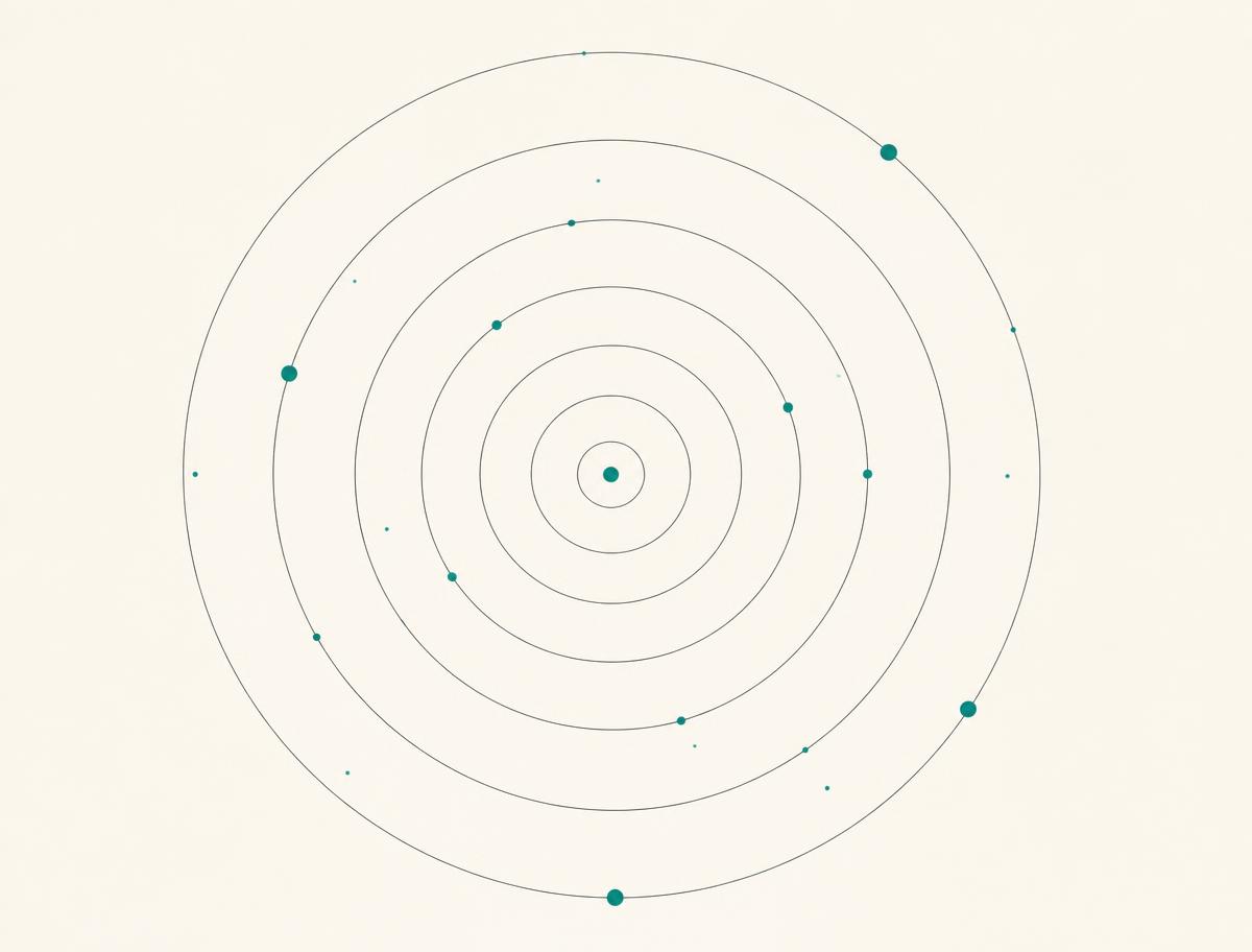 Concentric audience rings with scattered signal points